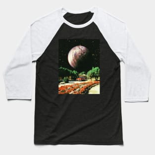 Cottage By Jupiter - Space Collage, Retro Futurism, Sci-Fi Baseball T-Shirt